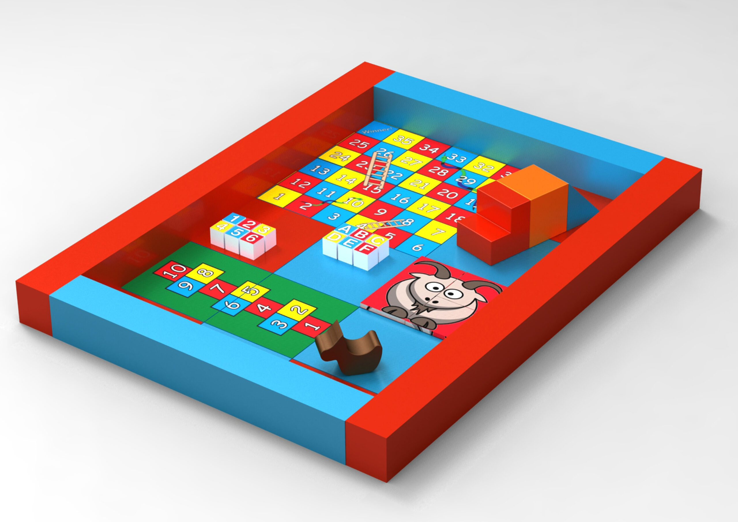 Design of a colourful play area mat