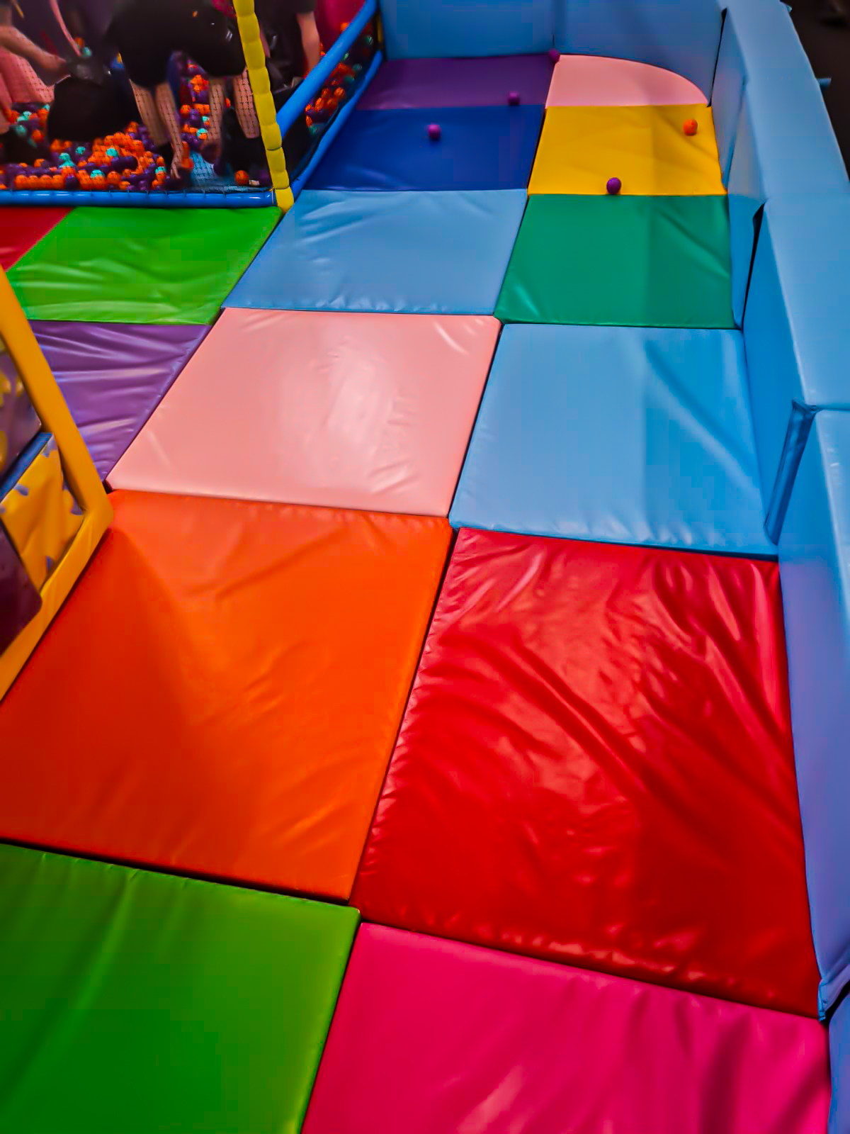 Bright and colourful padded flooring for play areas