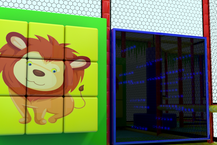 A soft play supply featuring a cartoon lion.